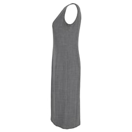 Max Mara-Max Mara Sleeveless Midi Sheath Dress in Grey Cotton-Grey