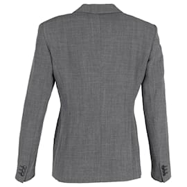 Max Mara-Max Mara Single Breasted Blazer in Grey Cotton-Grey