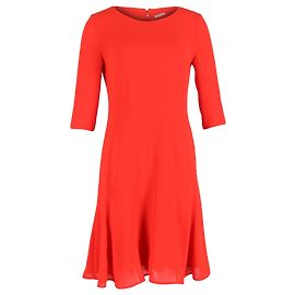 Patron par Hugo Boss 3/4 Robe trapèze à manches en soie rouge Rouge