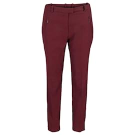 Hugo Boss-Hugo Boss Slim-Fit Tapered Trousers in Burgundy Cotton-Dark red