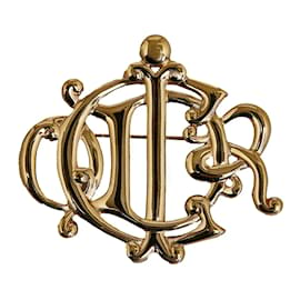 Dior-Logo brooch-Golden