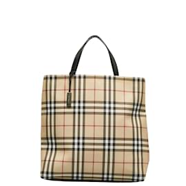 Burberry-Burberry House Check Canvas Tote Bag Canvas Tote Bag in Good condition-Brown