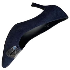 Tod's Nubuck Heels Dark Blue Dark blue