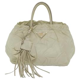 Prada-PRADA Hand Bag Nylon Beige Auth bs10343-Beige