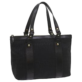 Fendi-FENDI Zucchino Canvas Tote Bag Black Auth am5285-Black