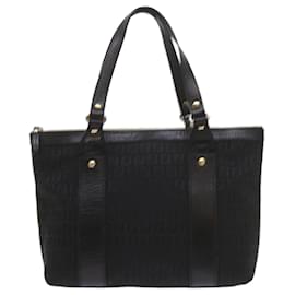 Fendi-FENDI Zucchino Canvas Tote Bag Black Auth am5285-Black