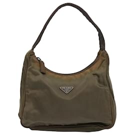 Prada-PRADA Borsa a Mano Nylon Marrone Auth bs10445-Marrone