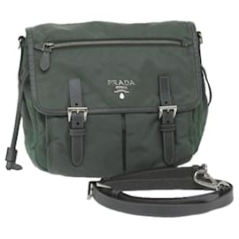 Prada-PRADA Shoulder Bag Nylon Khaki Auth 59732-Khaki
