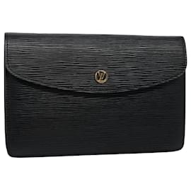Louis Vuitton-LOUIS VUITTON Epi Montaigne 23 Pochette Noir M52662 LV Auth yk9508-Noir