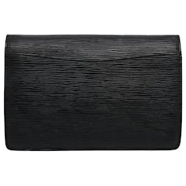 Louis Vuitton-LOUIS VUITTON Epi Montaigne 23 Clutch Bag Black M52662 LV Auth yk9508-Black