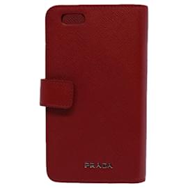 Prada-PRADA für iPhone 6 / 6S iPhone Hülle Safiano Leder Rot Auth am5276-Rot
