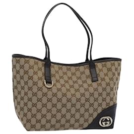 Gucci-GUCCI GG Lona Tote Bag Bege 169946 Auth ki3831-Bege