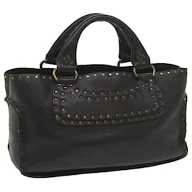 Céline-CELINE Hand Bag Leather Black Auth hk948-Black