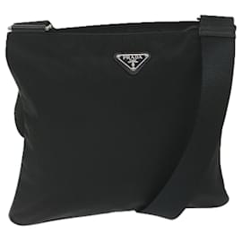 Prada-PRADA Shoulder Bag Nylon Black Auth 60962-Black