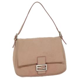 Fendi-FENDI Mamma Baguette Shoulder Bag Leather Pink Auth yk9735-Pink