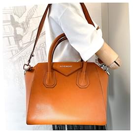 Givenchy-Antigona Couro Pequeno 2-Way Tote Tijolo Laranja-Laranja