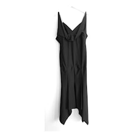 Philosophy di Lorenzo Serafini-Philosophy di Lorenzo Serafini Black Draped Panel Dress-Black
