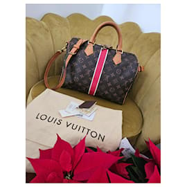 Louis Vuitton-LOUIS VUITTON SPEEDY MONOGRAMA BANDOULIÈRE Heritage personalizado-Castanho escuro