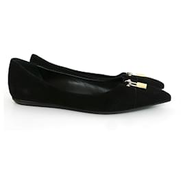 Louis Vuitton-Louis Vuitton padlock pointy flats-Black