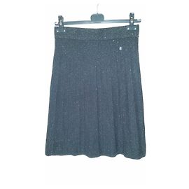 Saia de malha Sonia By Sonia Rykiel de lã e poliamida preto e dourado Preto Metálico