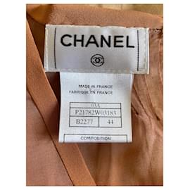 Chanel-Top de seda chanel-Caramelo