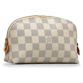 Louis Vuitton-Bolsa cosmética Louis Vuitton Branca Damier Azur-Branco