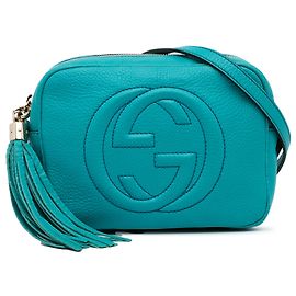 Bolsa Gucci Azul Pequena Soho Disco Crossbody Azul Turquesa