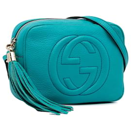 Gucci-Gucci Blue Small Soho Disco Crossbody Bag-Blue,Turquoise