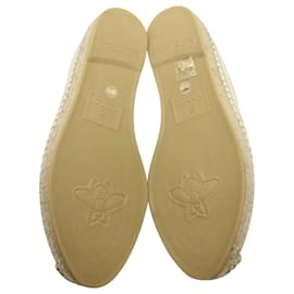 Gucci-Gucci forrado G Alpercatas em couro creme-Branco,Cru