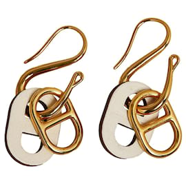 Hermès-Hermes Gold Pierce Omayon Earrings-Golden