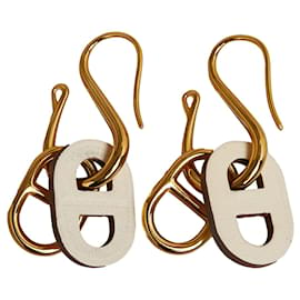 Hermès-Hermes Gold Pierce Omayon Earrings-Golden