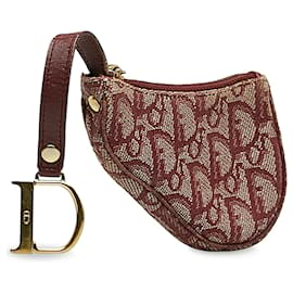 Dior-Dior Red Oblique Saddle Coin Pouch-Red
