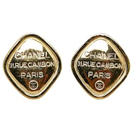 Chanel-Chanel Gold 31 Rue Cambon Paris Clip-On Earrings-Golden