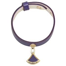 Bulgari-Bvlgari Purple Diva Leather Bracelet-Purple