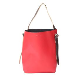 Céline Leather Twisted Cabas Red