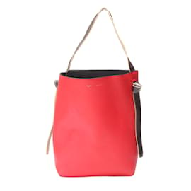 Céline-Leather Twisted Cabas-Red