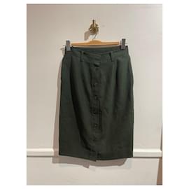 Hermès-HERMES  Skirts T.fr 38 Linen-Green