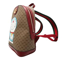Gucci-Brown Gucci Micro GG Supreme Doraemon Backpack-Brown