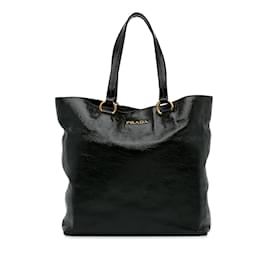 Prada-Black Prada Vernice Tote Bag-Black