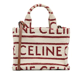 Céline-Cream Celine Small All Over Cabas Thais Satchel-Cream