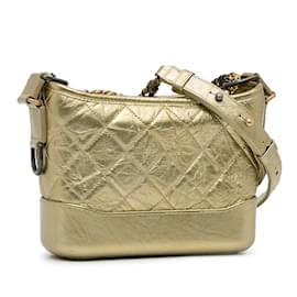 Chanel-Petit sac à bandoulière Gabrielle métallisé doré Chanel-Doré