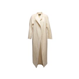 White Luisa Spagnoli Mohair-Blend Long Coat Size US S White