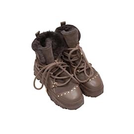 Autre Marque-Tamanho das botas com forro de shearling marrom Inukii 38-Marrom
