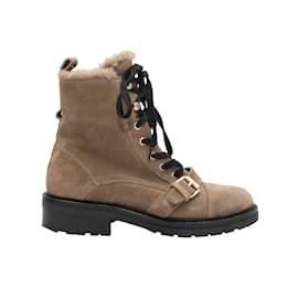 Autre Marque-Botas militares de ante AllSaints color topo Talla 38-Otro