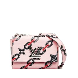 Louis Vuitton-Bolsa transversal Louis Vuitton Epi Flower Chain Twist MM rosa-Rosa