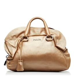 Prada-Gold Prada Nappa Bauletto Handbag-Golden