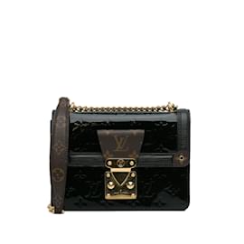 Louis Vuitton-Black Louis Vuitton Monogram Vernis Wynwood Crossbody Bag-Black