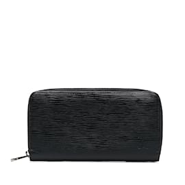 Louis Vuitton-Black Louis Vuitton Epi Zippy Long Wallet-Black