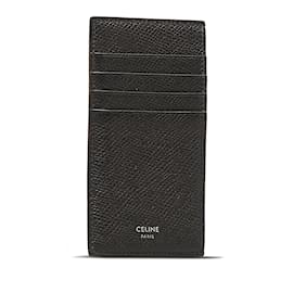 Céline-Porte-cartes en cuir noir Celine-Noir