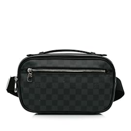 Louis Vuitton-Black Louis Vuitton Damier Graphite Ambler Belt Bag-Black